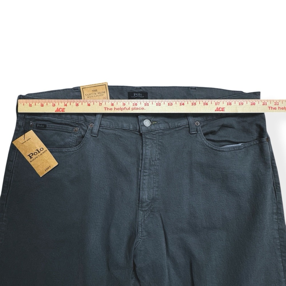 NEW Polo Ralph Lauren Varick Slim Straight Low Stretch Jeans Gray Men's 42x32 - Picture 11 of 14